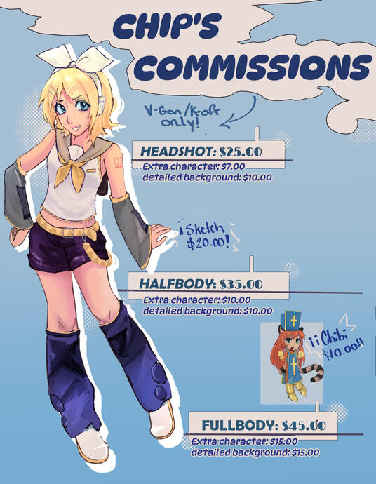 Commission sheet