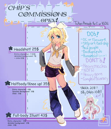 Commission sheet